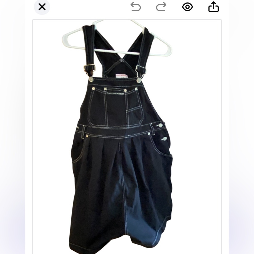 Planet Motherhood denim overall shorts. Size small.  Black.